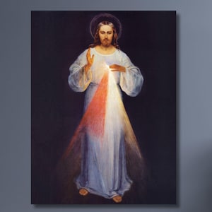 Jesus Canvas Wall Art , Eugeniusz Kazimirowski Divine Mercy Painting Wall Art, Jesus Canvas, Art Reproduction, Religious Jesus Wall Decor