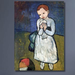 パブロ・ピカソ、Child with a dove、希少な画集より ピカソ - 鳩を持つ子供 | 著名なアーティストの絵画の美術館品質