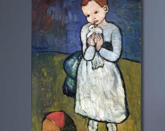 パブロ・ピカソ、Child with a dove、希少な画集より パブロ・ピカソ、Child with a dove、希少な画集より 美術品