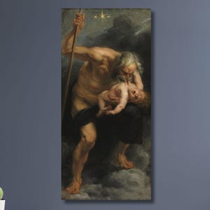 Peter Paul Rubens,Canvas Gallery Wrapped or Framed Giclee Wall Art canvas,Baroque Mythological Wall Art,Saturn Devouring His Son (1636)