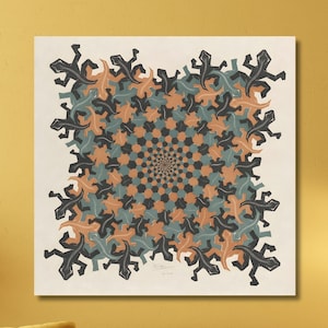 Impresión en lienzo de la Relatividad de M. C. Escher: Arte surrealista con ilusión óptica