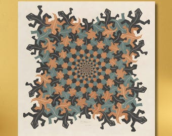 M C Escher relativity Leinwanddruck: Optische Täuschung surreale Kunst