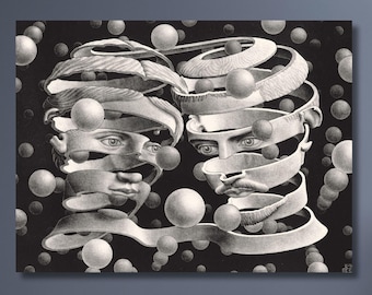 M C Escher relativity Leinwanddruck: Surreale optische Täuschung Wandkunst