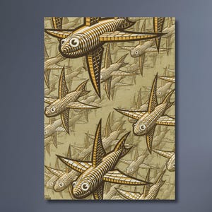 M C Escher Relativity Canvas Print: Surreal Optical Illusion Wall Art