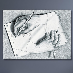 M.C. Escher Relativity Canvas Print: Surreal Optical Illusion Wall Art