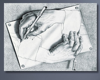Stampa su tela "Relatività" di M.C. Escher: surreale illusione ottica da parete