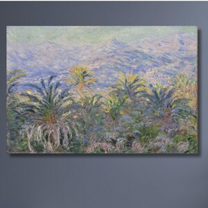 Impresión de palmeras de Monet: póster de la exposición de arte vintage de Bordighera