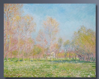 Impresión en lienzo de Paisaje primaveral de Claude Monet: decoración impresionista para el hogar