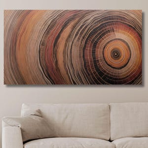 Tree Ring Canvas,Modern Trendy Wall Art,Wood Crack Abstract Canvas Print,Extra Large Wall Art Artwork,Wood Texture Wall Decor