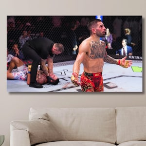 Ilia Topuria,Ready to Hang,Max Holloway Canvas,Ilia Topuria Poster,UFC 308 Wall Art,Gym Wall Decor,Fitness Wall Art,KO of Max Holloway