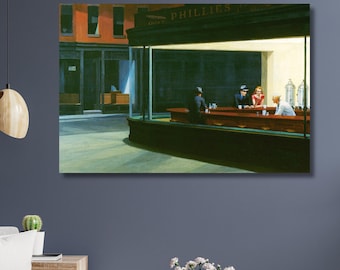 エドワード・ホッパー作「ナイトホークス」の印刷可能作品