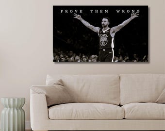 Motiverende canvasafdruk Steph Curry: citaatkunst basketbal, kantoordecoratie