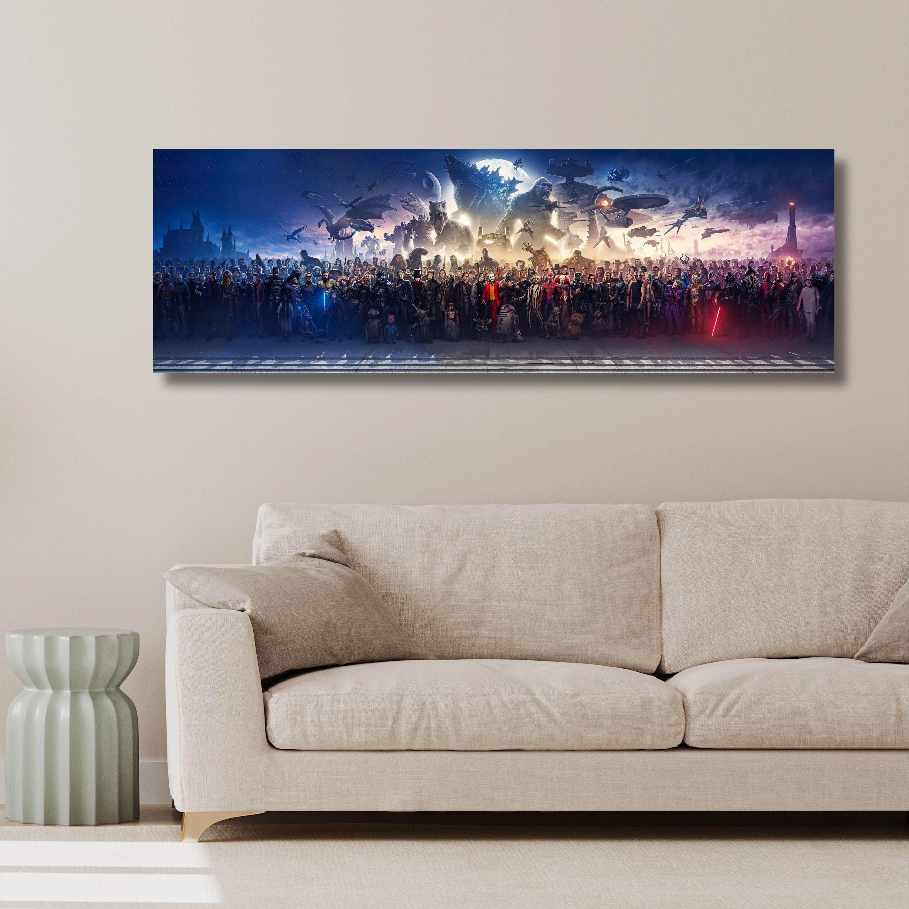 All Characters Marvel,xxl Canvas Wall Art,movie Pano on Canvas