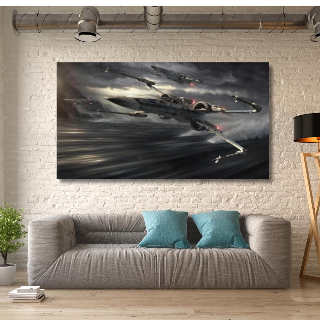 Star Wars X-wing Over Water Poster,sci-fi Canvas Art Print,clone