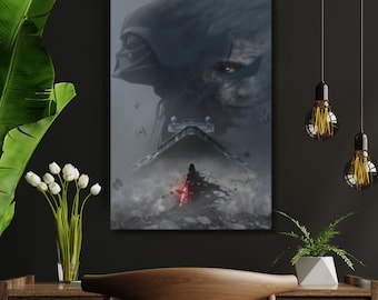 Star Wars Darth Vader Canvas Poster | Dark Side Wall Art | Clone Wars Print,Sith Lord Artwork,Modern Sci-Fi Decor,Gift for Darth Vader Fans