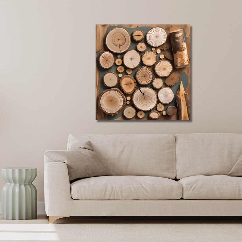 Rustic Wood Slice Wall Clock, Modern Wooden Decor, Natural Wall Art ...