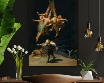 Francisco Goya Der Hexenflug 1798 Poster | Vintage Ausstellungsdruck | Goya Wandbild | Gothic Dekor | Klassisches Teufel Kunstwerk