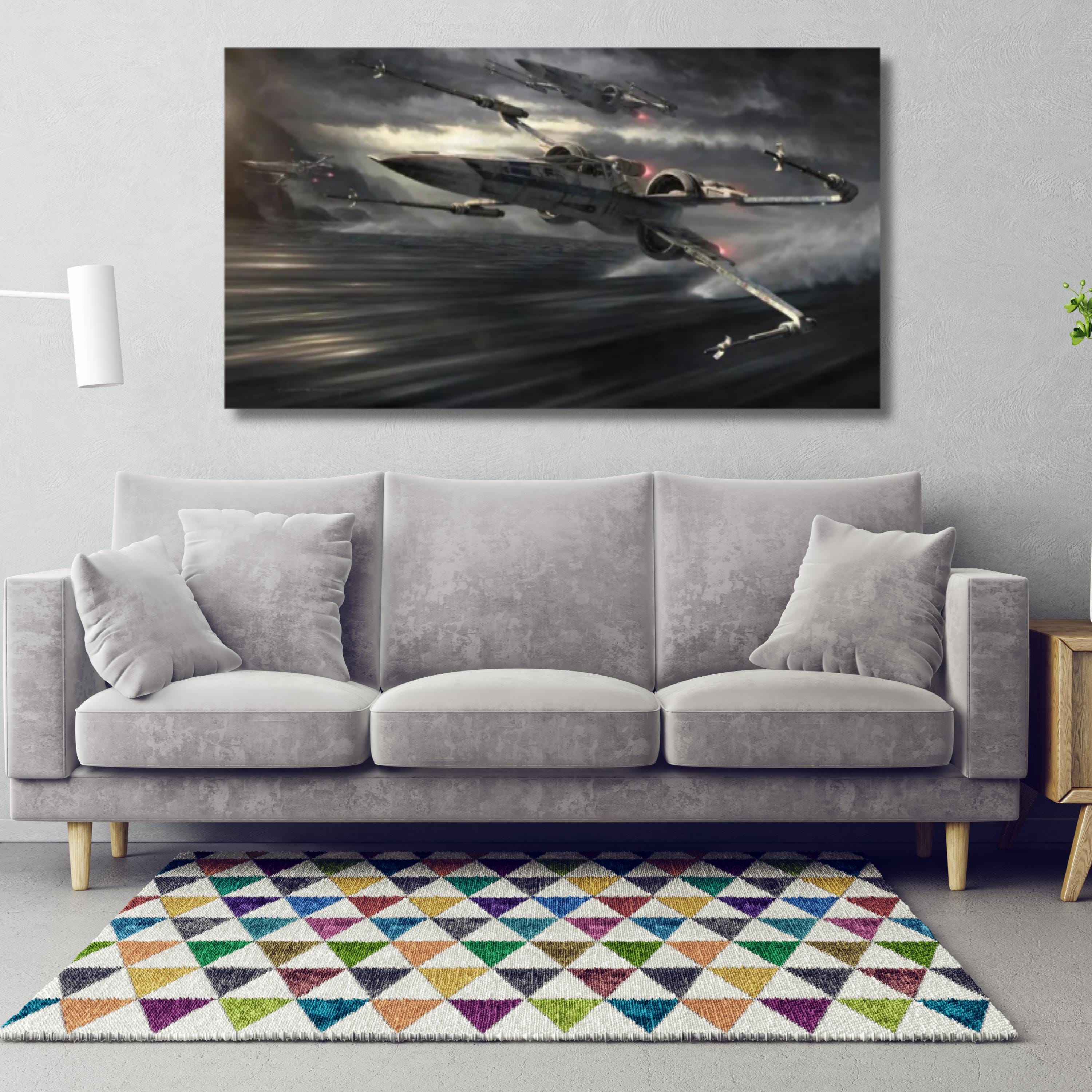 Star Wars X-wing Over Water Poster,sci-fi Canvas Art Print,clone
