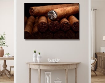 Zigarren Rolls Leinwand Kunstdruck,Zigarette Wand Kunst Dekor,luxus Wand Kunst Dekor,Mann Höhle Wand Kunst,rauchen Wand Kunstdruck,Zigarre Druck Kunst Leinwand