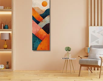 レトロな抽象風景プリント｜ミッドセンチュリーモダンのウォールアート