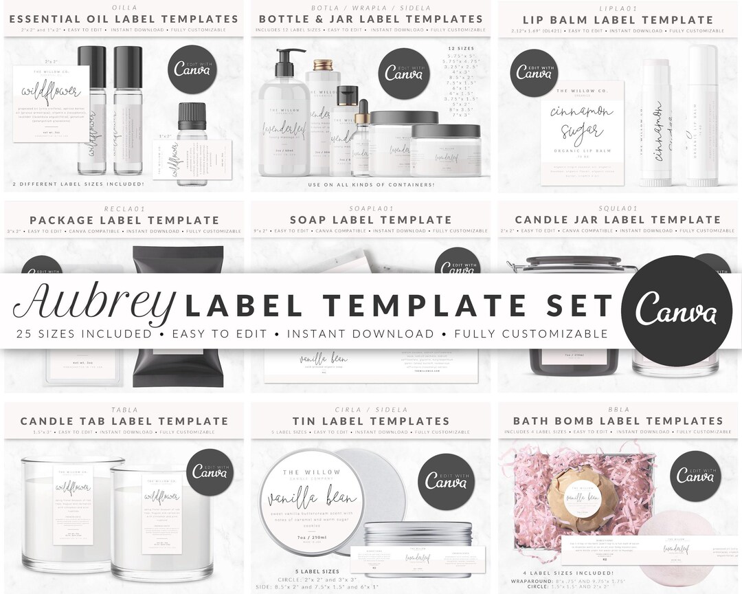 Mega Product Label Template Set for Canva, Product Labels, Label Bundle ...