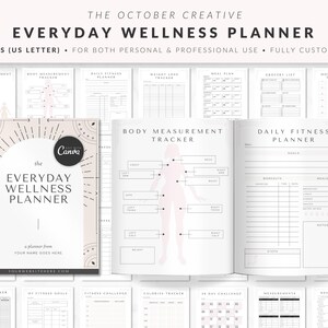Editable Everyday Wellness Planner Canva Template, Healthy Lifestyle Planner, Printable Life Planner, Done for You Coaching Planner
