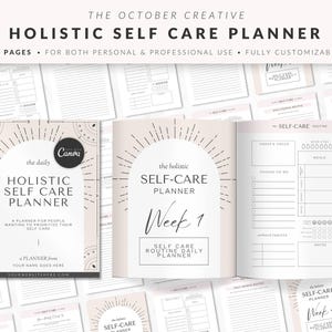 Editable Holistic Self Care Planner Canva Template, Lifestyle Wellness Planner, Printable Life Planner, Done for You Coaching Planner