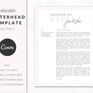 Plantilla de membrete para Canva, papelería empresarial, imprimible, personalizable, editable, descarga instantánea, marca, negocios, Aubrey