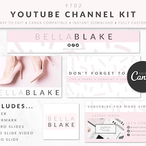 YouTube Channel Kit for Canva, YouTube Branding Kit, YouTube Banner, YouTube Intro and Outro, Vlog Intro, Vlogging Kit, Thumbnail Template