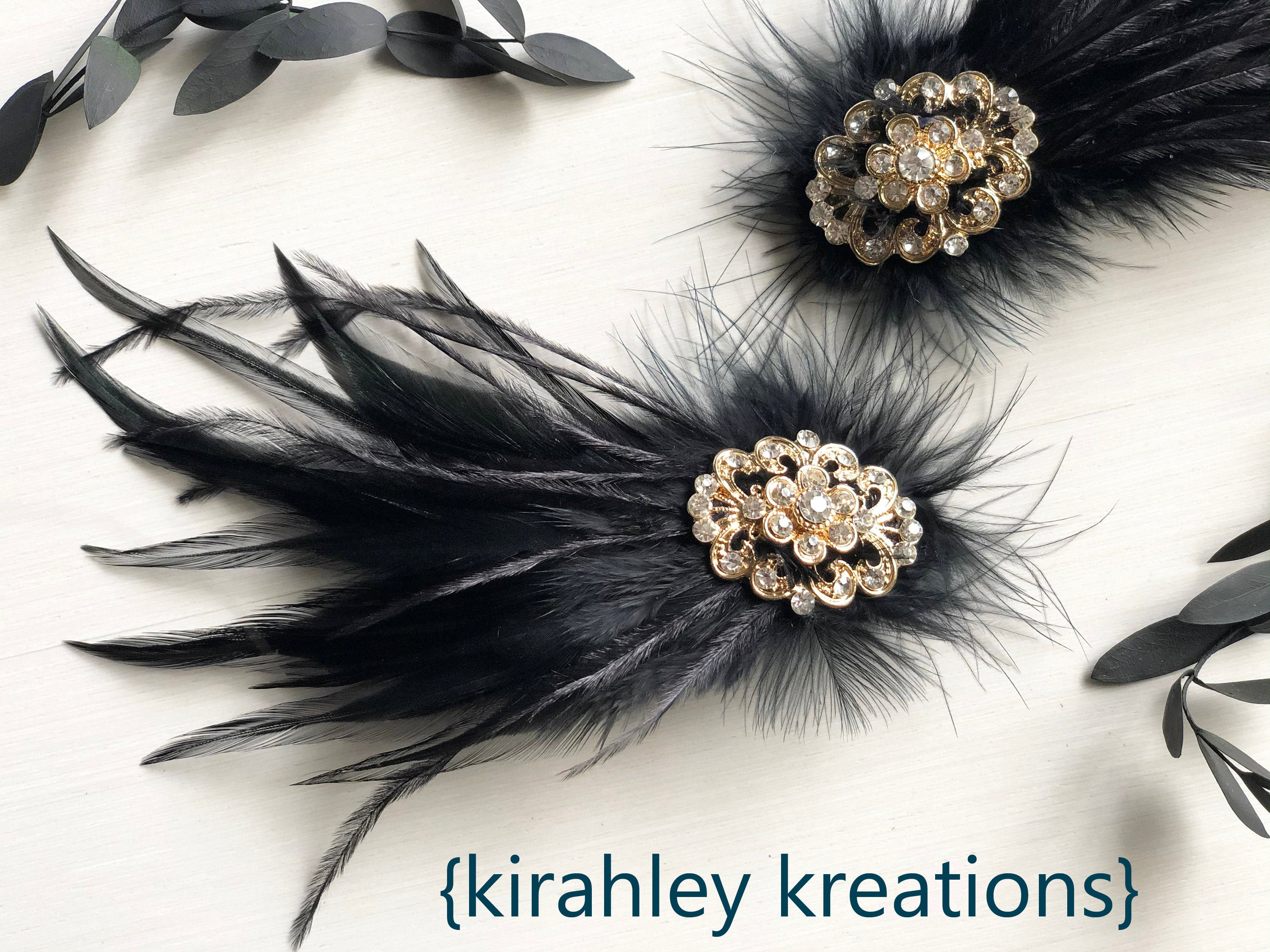 Black Feather Hair Clip - Etsy
