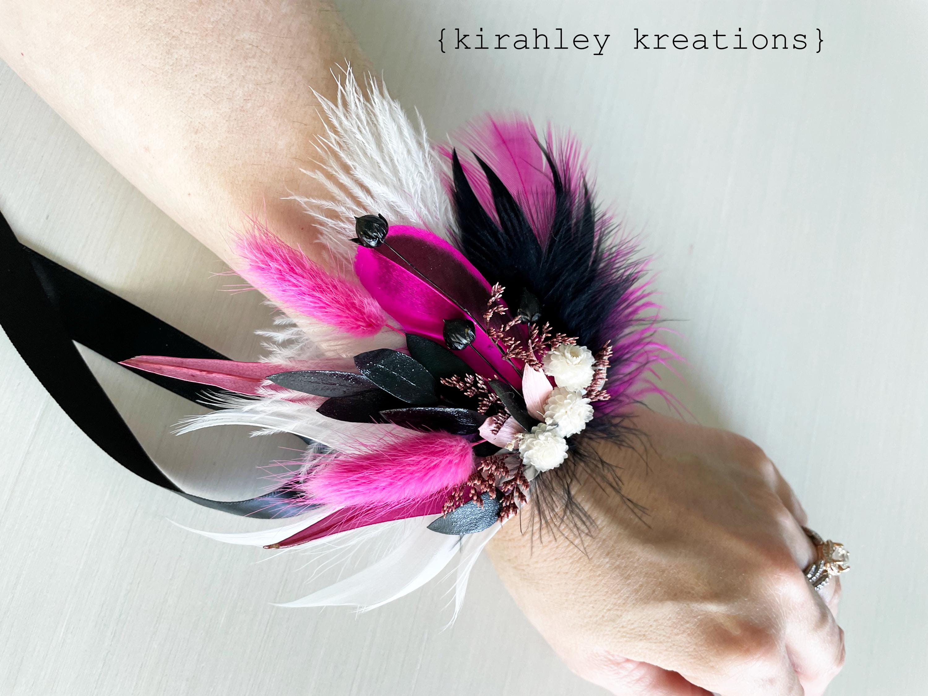 Enchanted Atelier blush feather hair comb Hot Pink Feather Hair Comb - Etsy main image 3