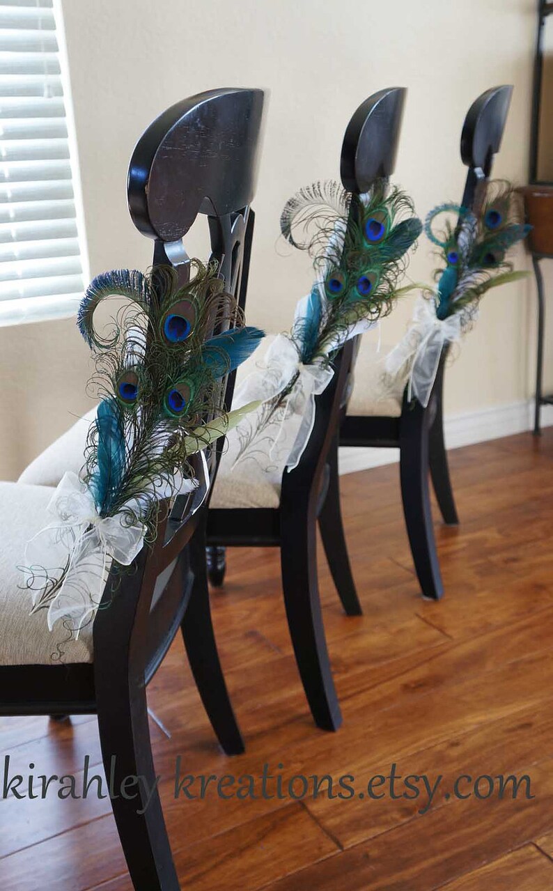 PEACOCK PEW BOWS Wedding Ceremony Aisle Decoration Bride Etsy