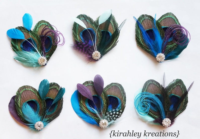Peacock Feather Hair Clip Great Gatsby Headpiece Guinea Etsy