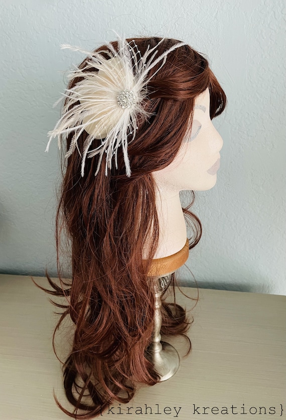 Ivory White Bridal Hair Clip | Great Gatsby Wedding  display picture 3
