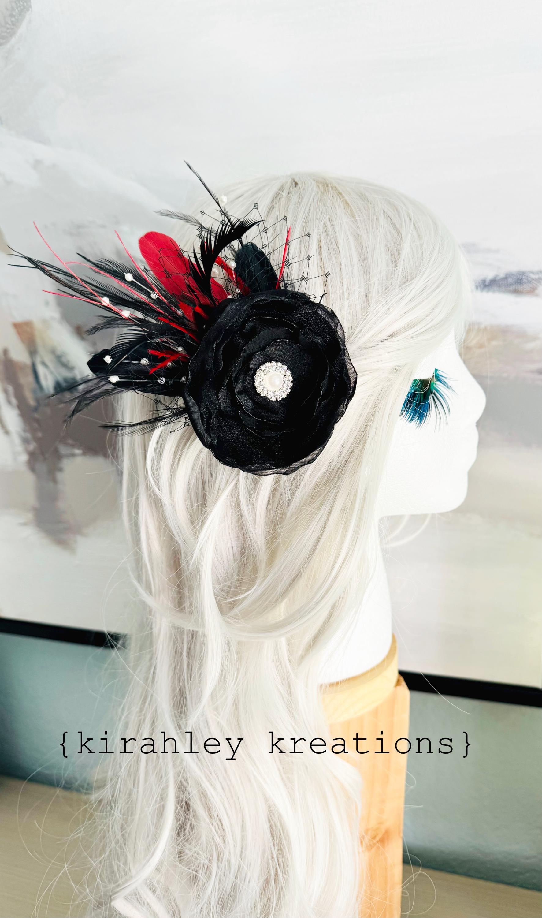 Ostrich Feather Fascinator Hair Clip Victorian Gothic Style Elegant Formal Victorian Style Feather Clip Fascinator - Ivory – Zucker  main image 4