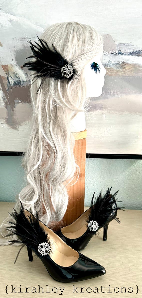 Forcina Con Piume Di Pavone - Accessorio Per Capelli Anni 20, Perfetta Per Costumi E Feste - Foto 8