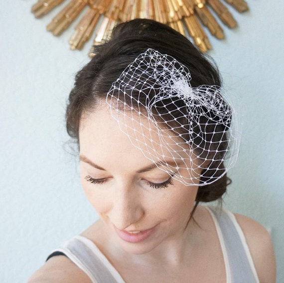 Small Mini Wedding Bridal Birdcage Veil Bride Russian Etsy