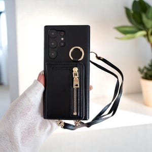 Funda para teléfono, funda de cuero tipo cartera cruzada, tarjetero, correa, funda de lujo para mujer, regalo para ella