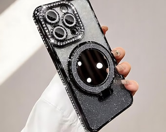 Phone Case , Luxury Diamond Clear Glitter MagSafe Phone Case Mirror, Shockproof, Scratch-Resistant, Perfect Gift for Her