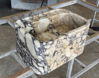 Custom Size Handcarved Violet Marble Sink – A Luxurious Vessel Sink Ideal for Bathroom Vanities