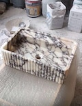 Custom Size Handcarved Calacatta Viola Marble Sink – A Luxurious Vessel Sink Ideal for Bathroom Vanities