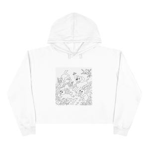 Cute Animal Art Crop Hoodie, Cozy Gift for Pet Lovers, Fun Sweatshirt for Kids, Unique Cartoon Apparel, Perfect for Birthdays, Animal Lovers