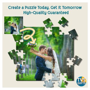Custom Picture Puzzle Designed For Bride&Groom, Personalized Photo Puzzle Wedding Puzzle Gift, Jigsaw 1st Anniversary Gifts, Couple Portrait