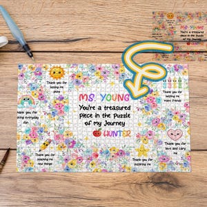 Custom Name Teacher Puzzle, Back To School Puzzle, First Day Of School Puzzle, Teacher Appreciation Puzzle, Thank You Teacher Student Gift