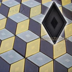 Mold for concrete Paving slabs, Stone pattern, Concrete garden, Stepping stone, Path Yard, Garden walkway &#39;Rhombus&#39; DIY