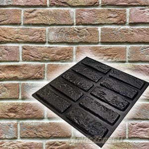 Mold for Wall Decoration, Artificial Stone and Tiles from plaster, concrete, gypsum &#39;Old Brick&#39; SET 10 pcs DIY