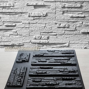 Mold for Wall Decoration, Artificial Stone and Tiles from plaster, concrete, gypsum &#39;Athens&#39; SET 6 pcs DIY