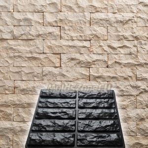Mold for Wall Decoration, Artificial Stone and Tiles from plaster, concrete, gypsum &#39;Marble stones&#39; SET 10 pcs DIY