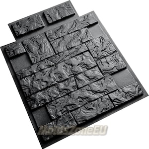 Mold for Wall 3D panels, stone, facade decorative tile, artificial brick, for plaster, gypsum or concrete &quot;Fagot&quot;