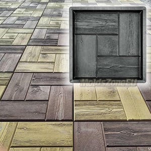 Mold for concrete Paving slabs, Stone pattern, Concrete garden, Stepping stone, Path Yard, Garden walkway &#39;California Wood&#39; DIY